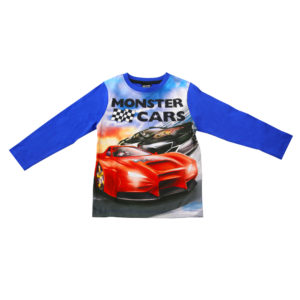 Monster Cars Blue Long sleeve Boys Shirt