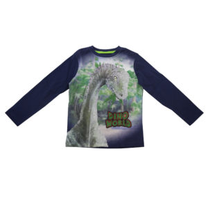 Dino World Brachiosaurus Dark Blue Long sleeve Boys Shirt